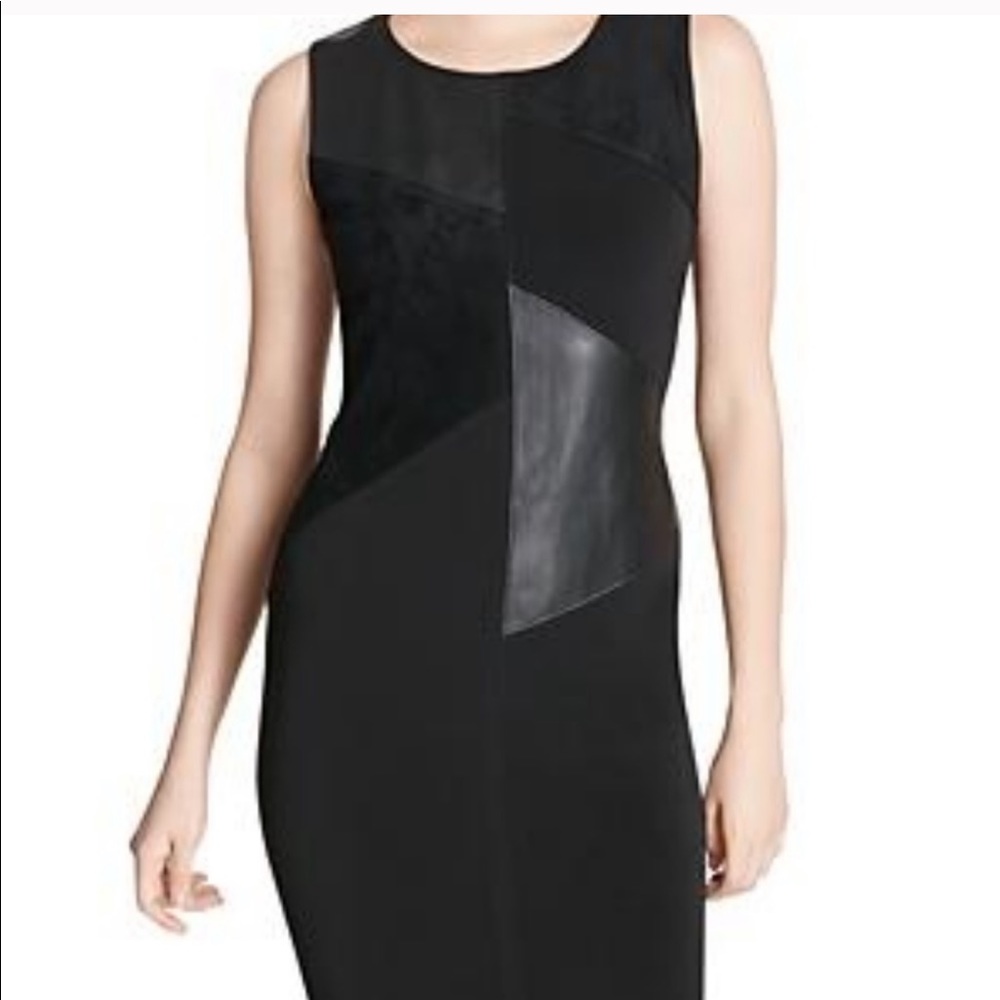 NEW Calvin Klein Faux Leather Suede Dress 4